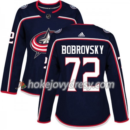 Dámské Hokejový Dres Columbus Blue Jackets Sergei Bobrovsky 72 Adidas 2017-2018 Modrá Authentic